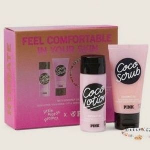 VS PINK Coco Mini Lotion Set With Little Words Bracelet